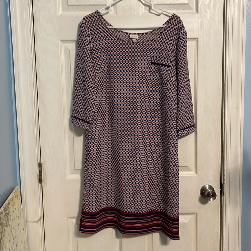 Merona Red, blue, and white dress.